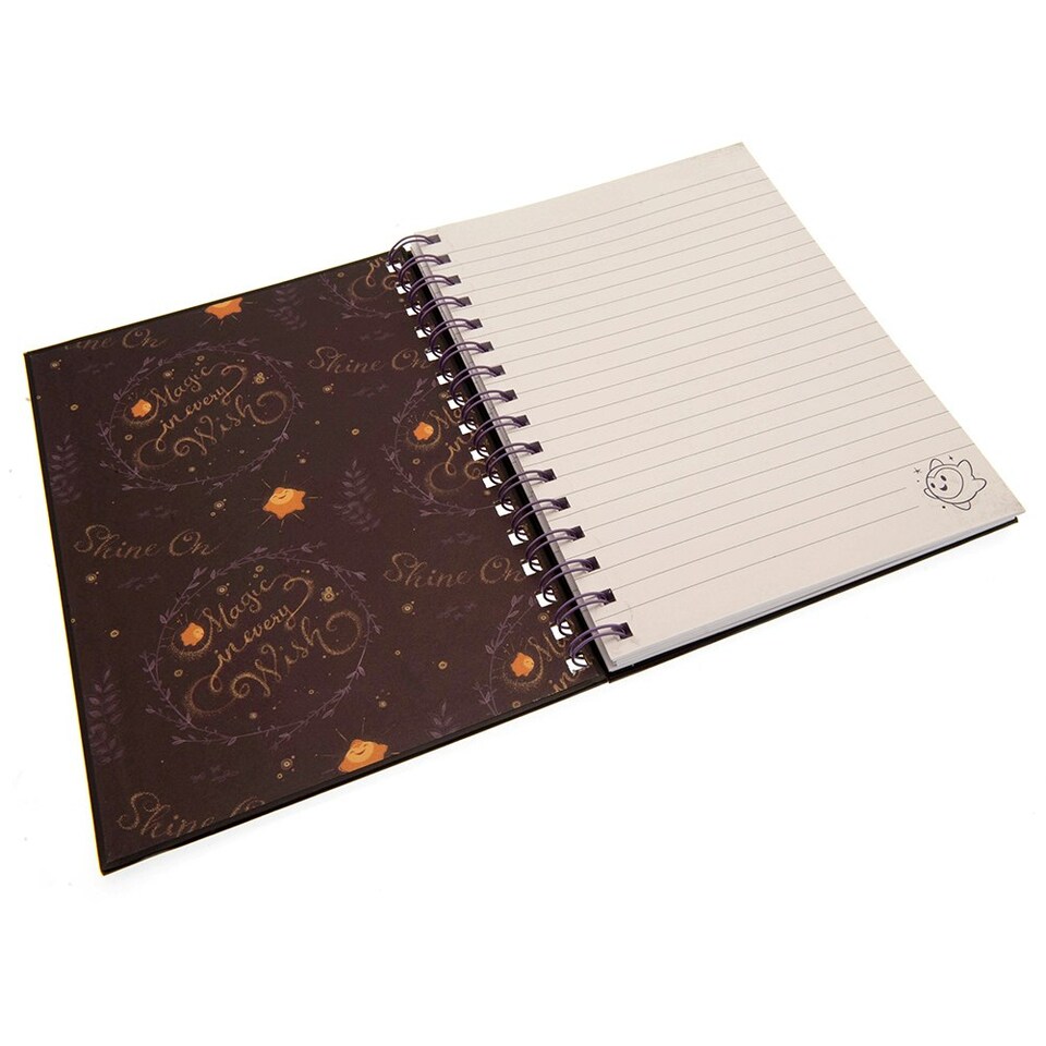 image 1 of Wish Shine On A5 Notebook - Black/Gold/Purple - One Size