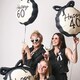 image 4 of Happy 60th Birthday Black Bow Cream Elegant Milestone Round Foil Helium Balloon 48cm / 19 in Black