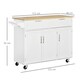 image 7 of HOMCOM Kitchen Island Utility Cart, with 2 Storage Drawers Dining Room White