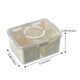 image 2 of Living and Home Food Storage Container with 3 Compartments for Fridge or Picnic,31cm W x 24cm D x 14.2cm H | White