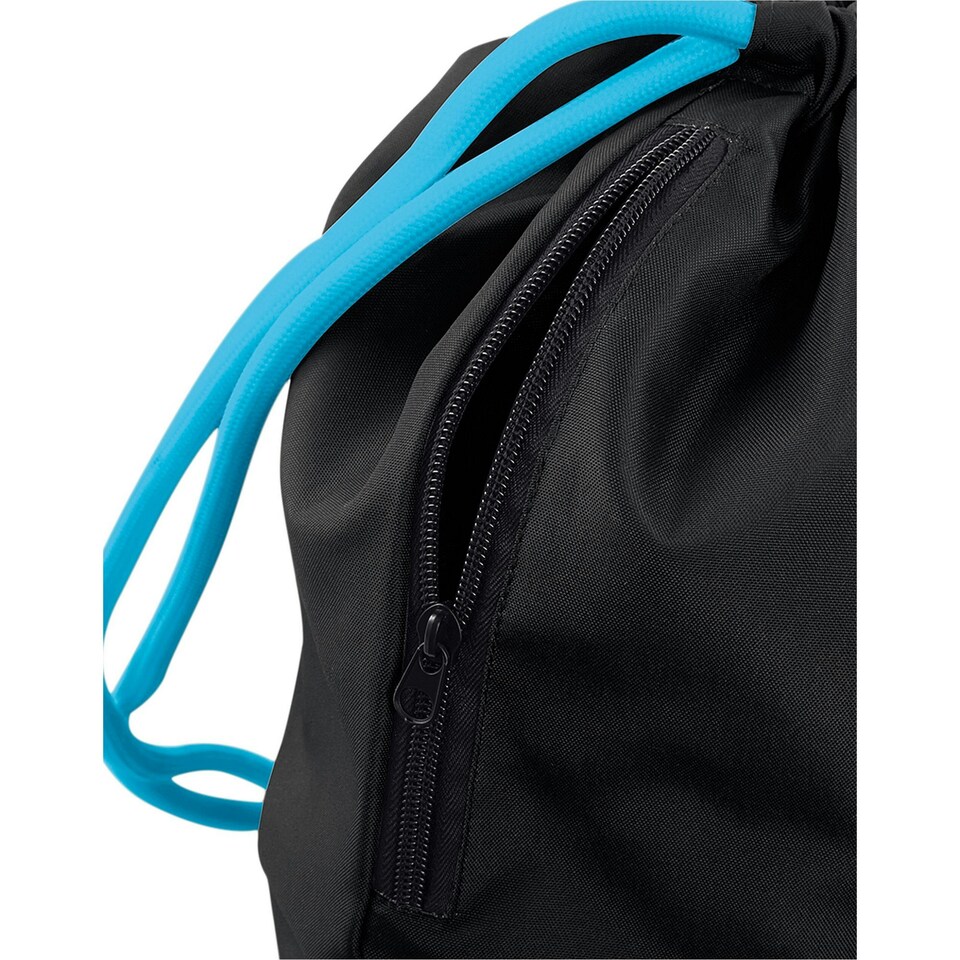 image 1 of Bagbase Icon Drawstring Bag - Black/Surf Blue - One Size Black | One Size