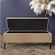 image 2 of 120cm Paris Plain Ottoman Storage Bench -Naples Shoes Bench with Black Turned Wooden Legs - Beige Upholstery Storage Footstool