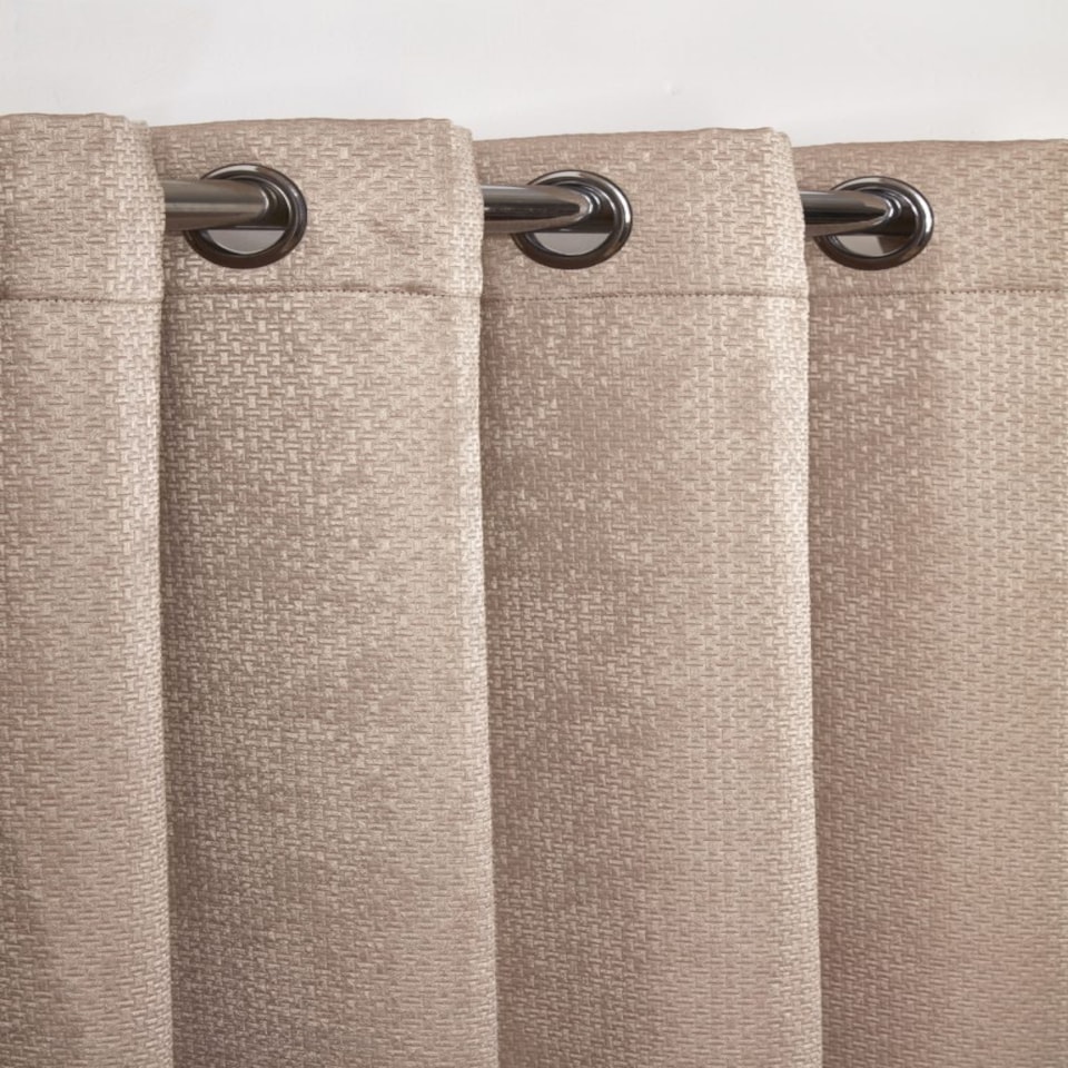 image 1 of Metro Thermal Blackout Eyelet Curtains 168cm x 228cm Taupe Brown | Natural