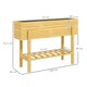 image 5 of Outsunny Wooden Raised Bed w/ Bed Liner, Storage Shelf