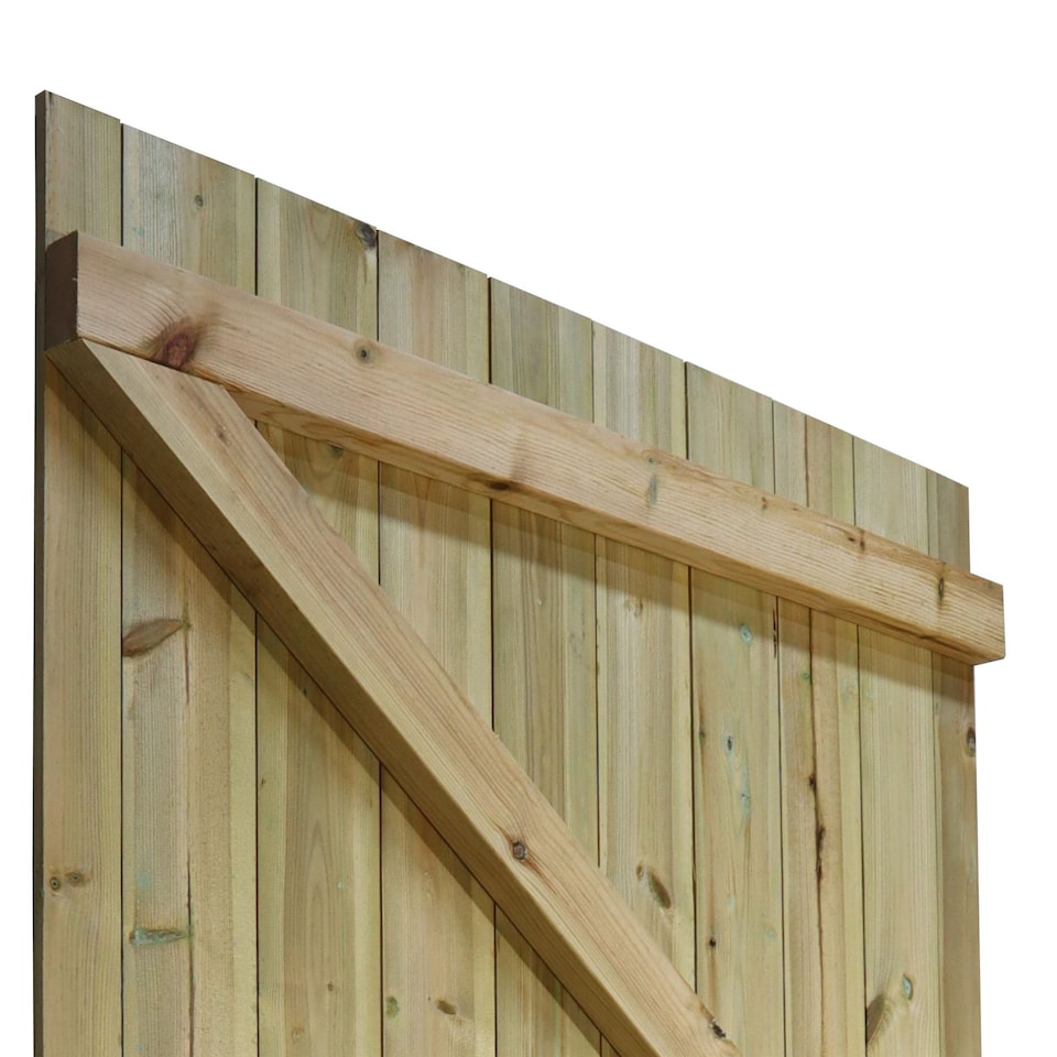 image 1 of Flat Top Wooden Garden Gate 6ft x 3.5ft Tongue & Groove Semi-Braced Treated Door