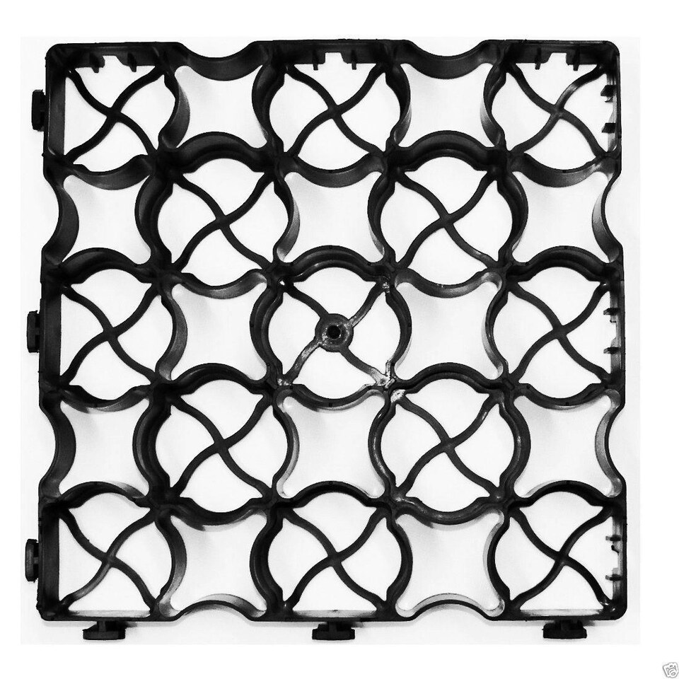 image 1 of True Products TruePave 4ft x 3ft Shed Base Kit 12 Interlocking Plastic Grids With Weed Fabric Black