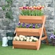 image 2 of Outsunny 3 Tier Raised Garden Bed Wooden Elevated Planter Box Kit, Brown