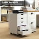 image 4 of HOMCOM Mobile Vertical Filing Cabinet with 5 Drawers for Home Office, White White