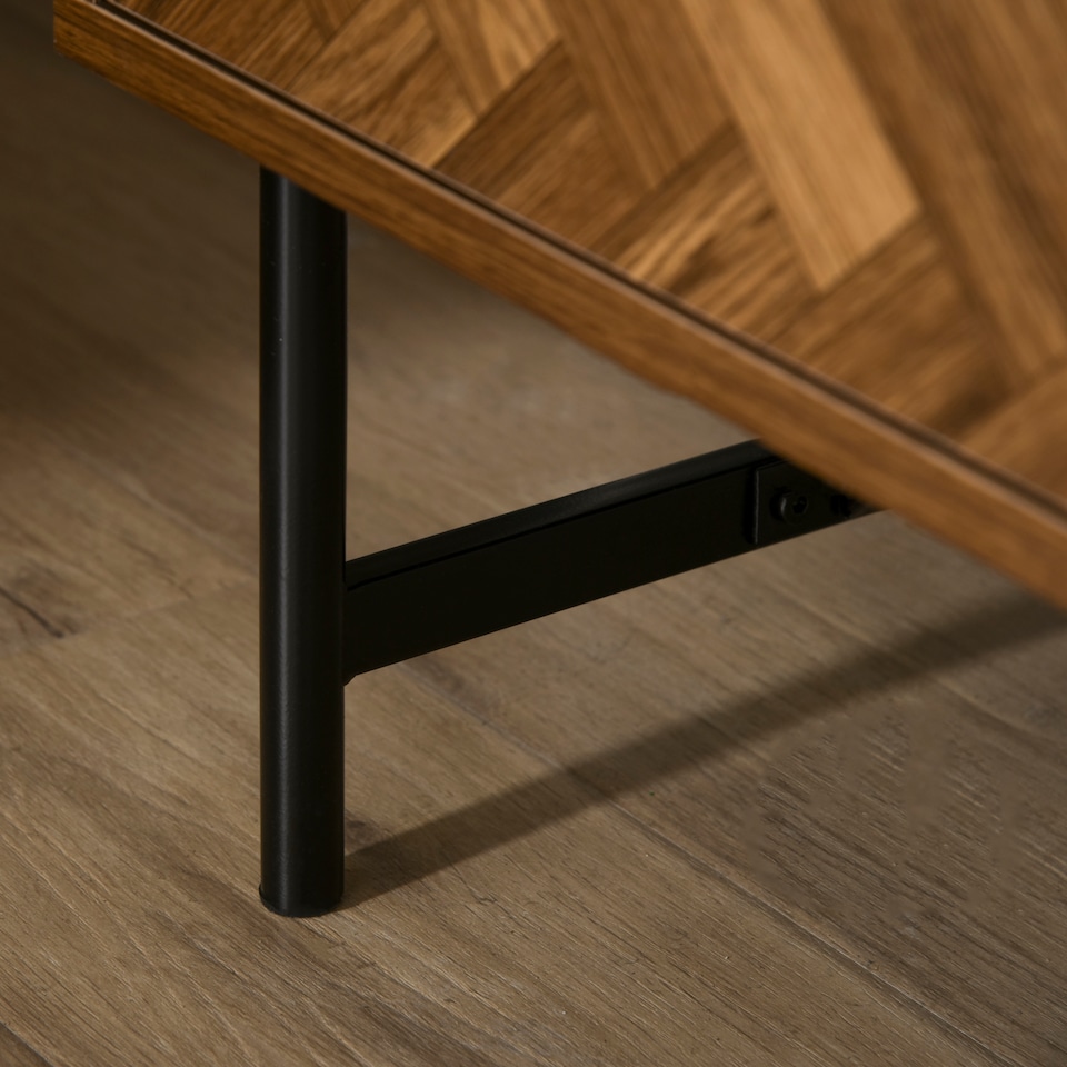 image 1 of HOMCOM Bedside Table with Two Drawers, Side Cabinet Storage Unit with Metal Handles, Organisation Furniture for Living Room, Bedroom, Walnut Brown