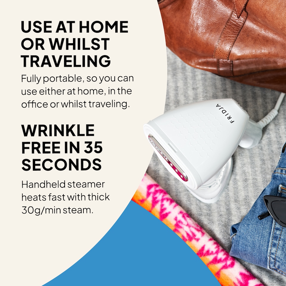 image 1 of Fridja F10 Handheld Clothes Steamer 1500W Portable Travel Size