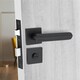 image 4 of Golden Grace Modern Lima Design Premium Bathroom Door Handles on Square Rose in Matt Black Finish Black