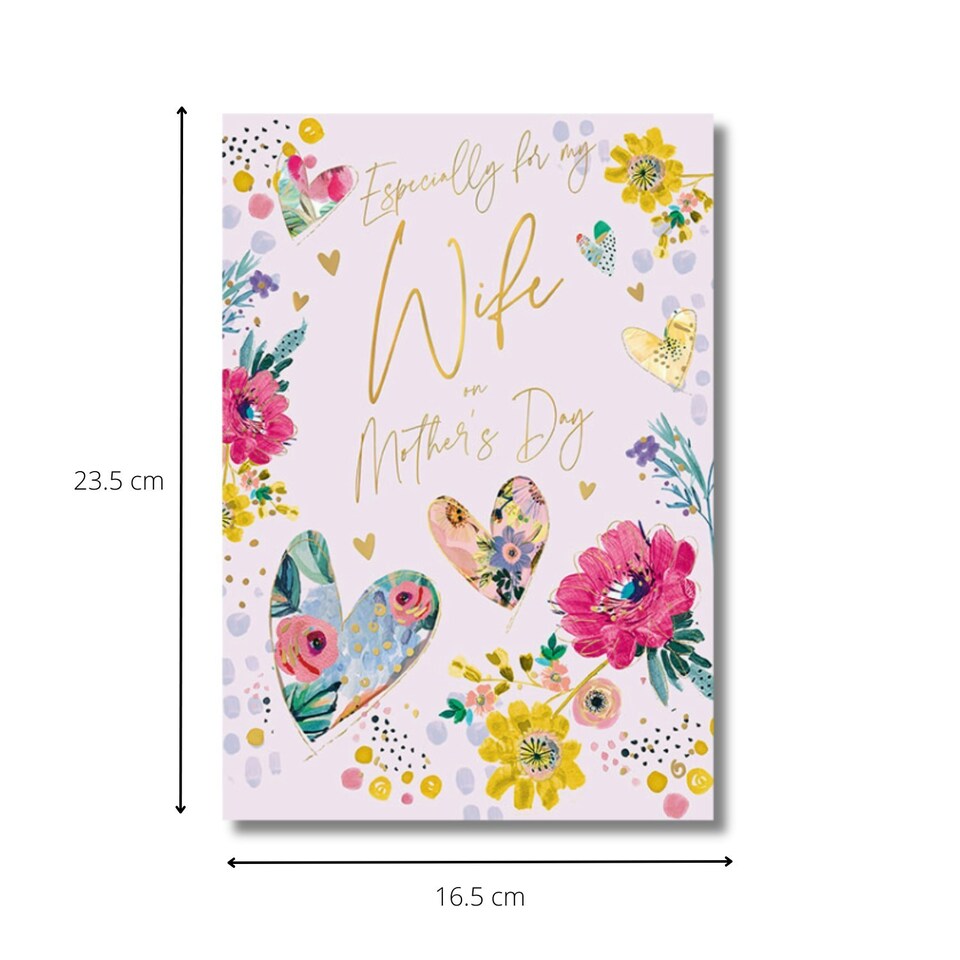 image 1 of Words 'n' Wishes Mother's Day Card to my Wife on Mother's Day, 23.5 x 16.5 cms, Multi-coloured