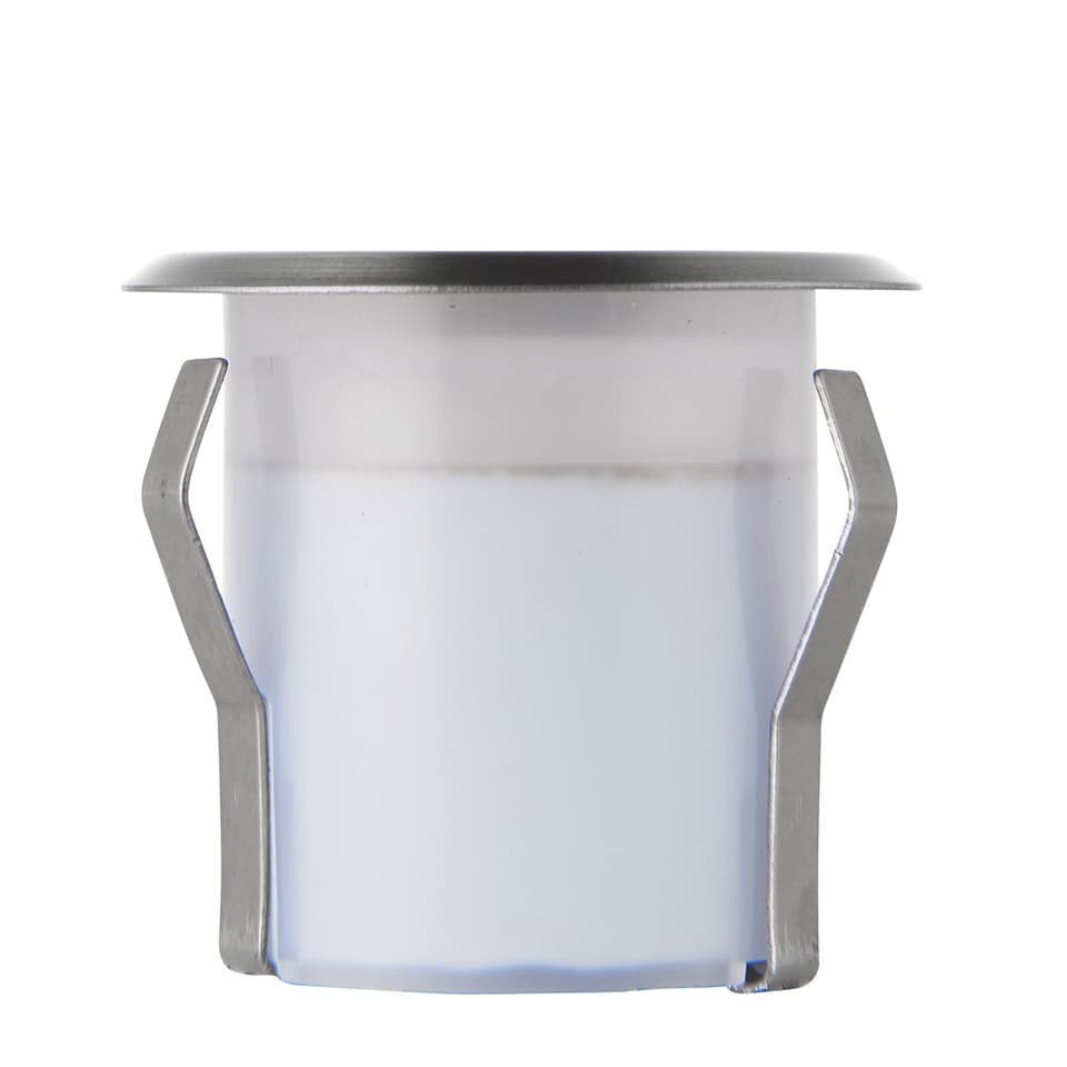 image 1 of Cove Outdoor Coastal Recessed Ground Light Blue IP67 0.8W Marine Grade Brushed Stainless Steel & Frosted