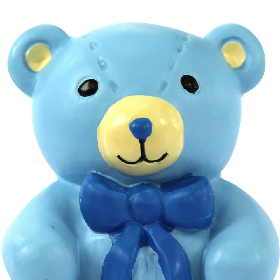 image 1 of Anniversary House Teddy Bear Cake Topper - Blue - One Size