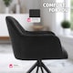 image 7 of Lounge Armchair Living Room Accent Chair 360 Swivel Slim Steel Legs Velvet Fabric | Black | black/black | 4