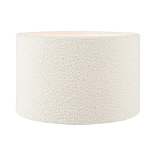 50cm White Boucle Cylinder Lampshade White