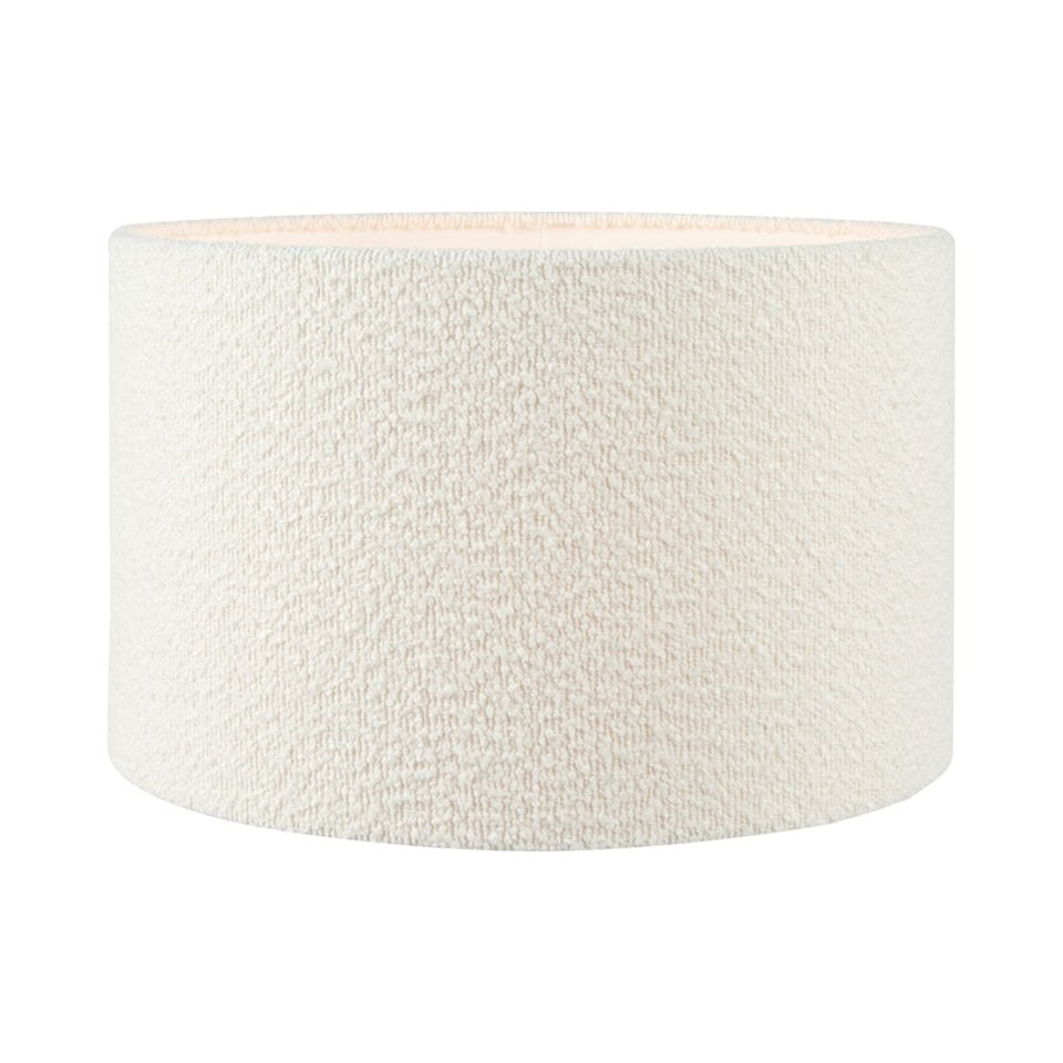 image 1 of 50cm White Boucle Cylinder Lampshade White
