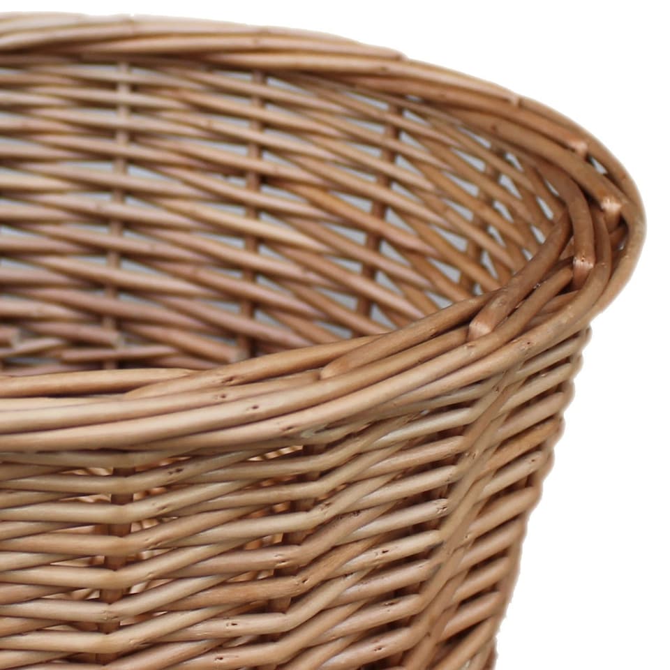 image 1 of Light Steamed Round Wicker Tray | Brown | Brown | One Size