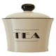 image 1 of Interiors By Premier Luxe Cream Finish Tea Canister,Dolomite Kitchen Storage Container With Black Trim,Art Deco Tea Canisters