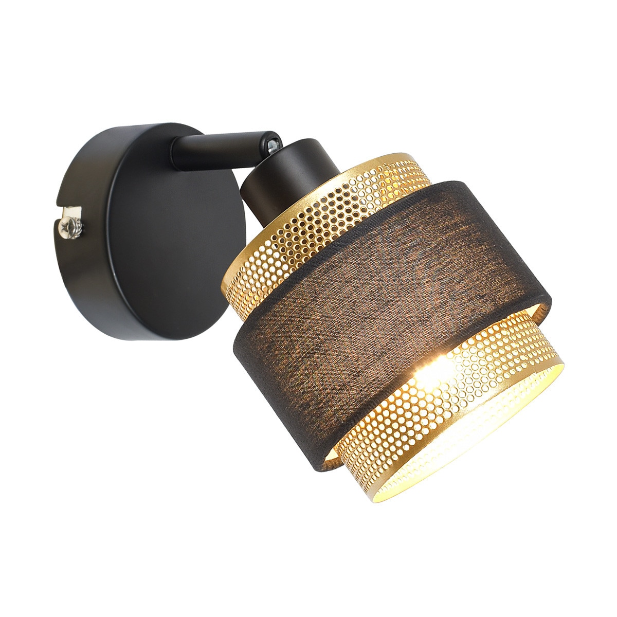 Netlighting Renez Single Spotlight Black Gold Fabric