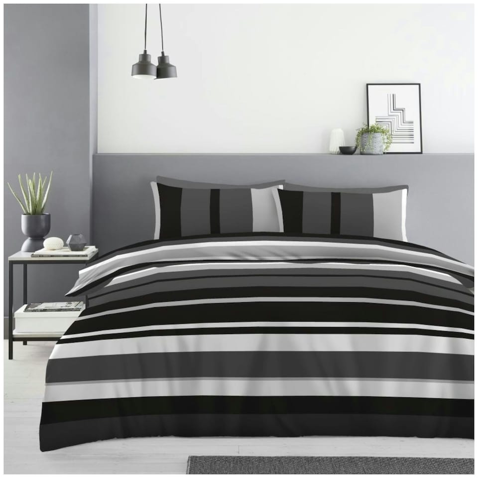 image 1 of VELVETIO Seth Complete Duvet Cover Set with Fitted Sheet Cosy Quilt Coverlet Grey | Single