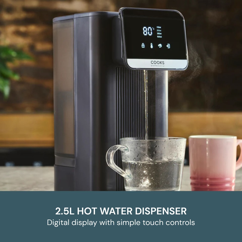 image 1 of Cooks Professional 2.5L Digital Hot Water Dispenser with Adjustable Temperature & Volume