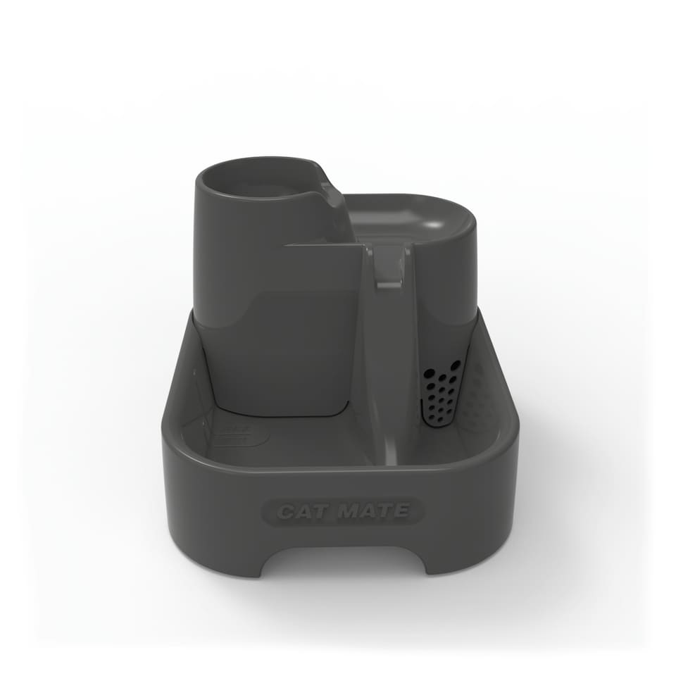 image 1 of Cat Mate Three-level Cat & Small Dog Pet Water Drinking Fountain Dark Grey (335G) Grey