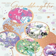 Words 'n' Wishes Traditional Granddaughter Birthday Card, Birthday Card for Granddaugher, Multi-Coloured 20.3 x 13.4 cms