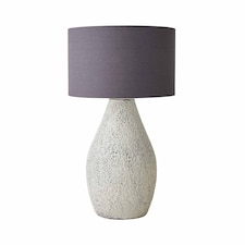 ValueLights Colin Grey Shade Grey Speckled Pot Stonewear Table Lamp | Grey