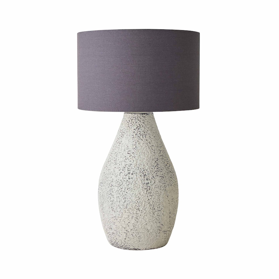 image 1 of ValueLights Colin Grey Shade Grey Speckled Pot Stonewear Table Lamp | Grey