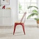 image 4 of Furniturebox 2x Colton 'Tolix' Style Red Metal Dining Chairs Wood Seat