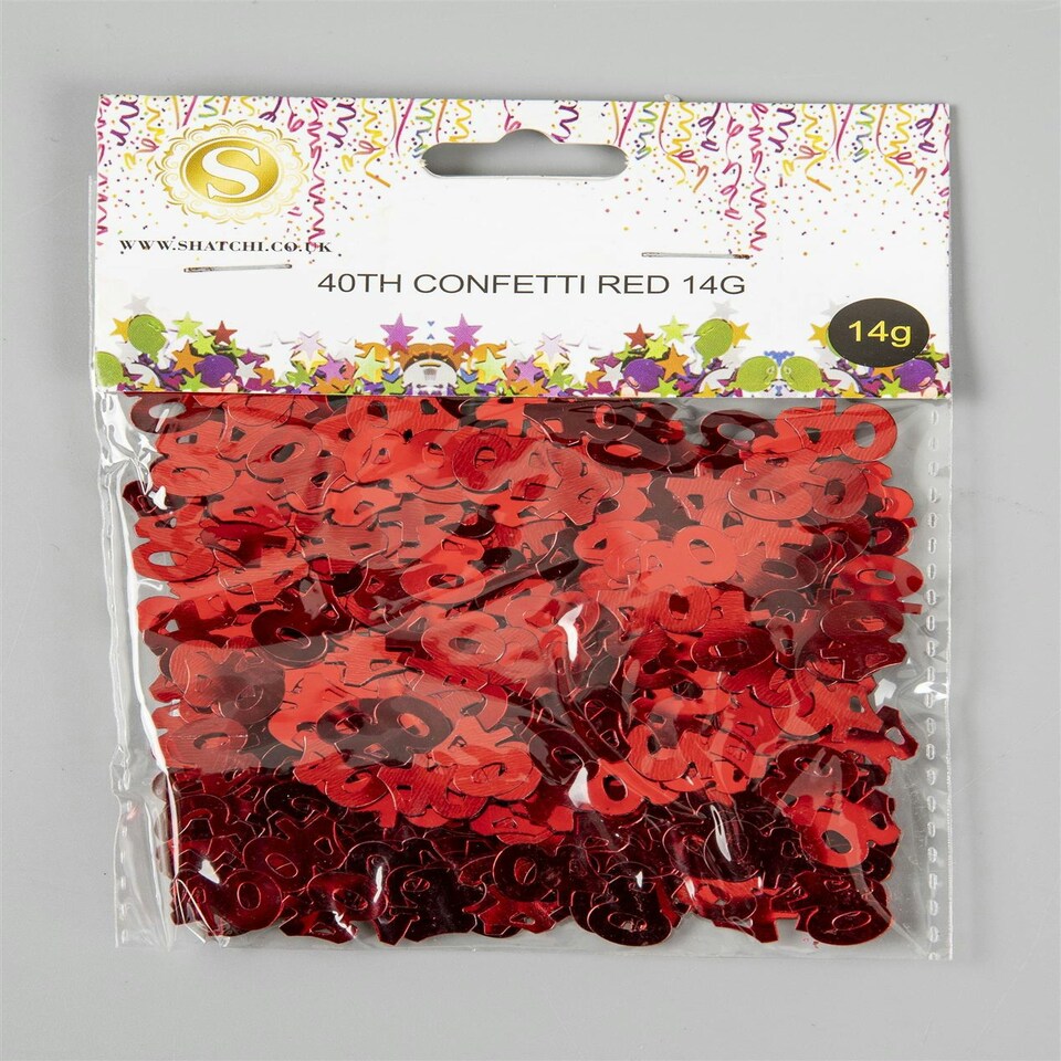 image 1 of 14g 40th Birthday Red Confetti