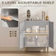 image 4 of HOMCOM Sideboard Buffet Cabinet with Adjustable Shelf, Grey