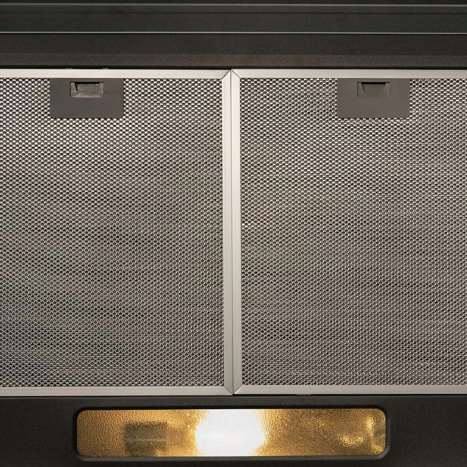 image 1 of SIA VSR60BL 60cm Visor Cooker Hood, Kitchen Extractor Fan, Under Cabinet Wall Mounted, Top Vented, Black