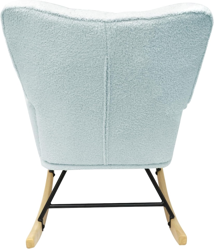 image 1 of Alivio Comfortable Teddy Rocking Arm Chair with High Backrest (Blue)