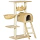 image 1 of PawHut Cat Tree Scratching Post Kitten Activity Centre with Hammock, Beige