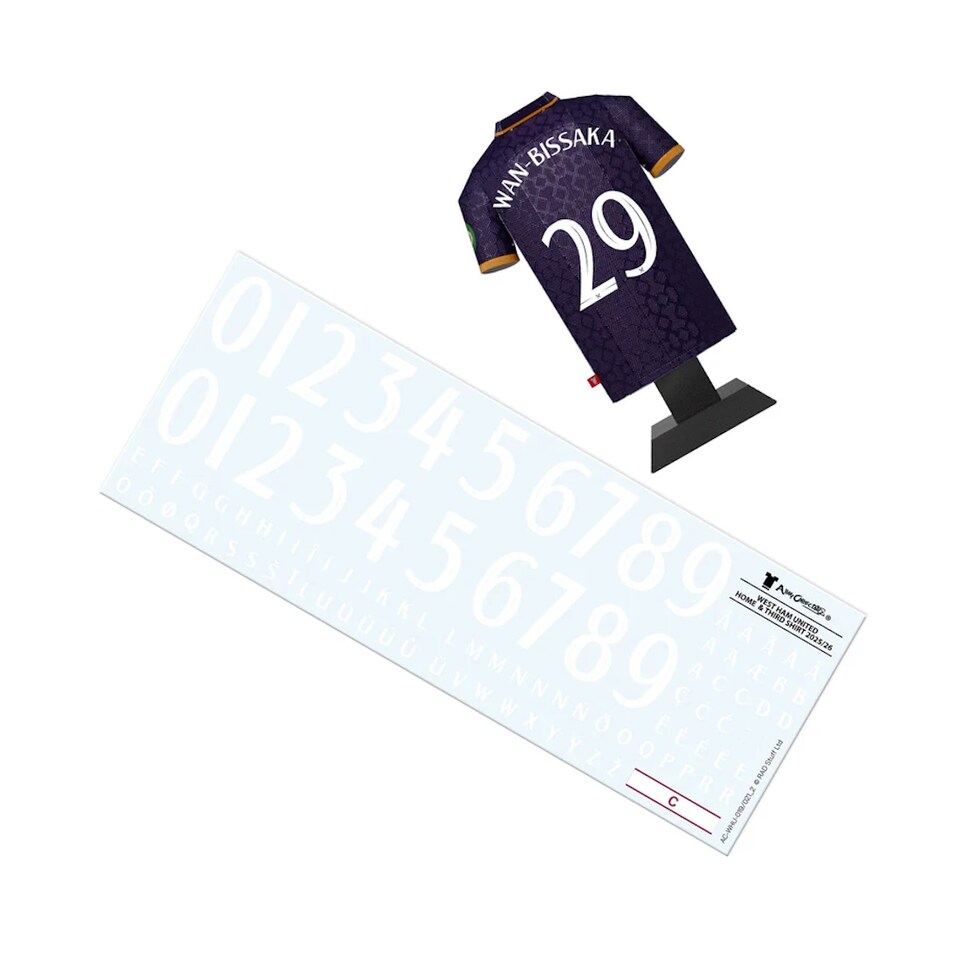 image 1 of RadStuff Metal Alloy Football Shirt - West Ham Third Kit 2025/26