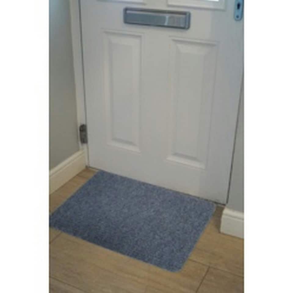 image 1 of Groundsman Basic Ribbed Indoor Door Mat - Blue - 40cm x 60cm