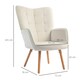image 5 of HOMCOM Upholstered Tufted Wingback Armchair with Seat Padding, Cream White