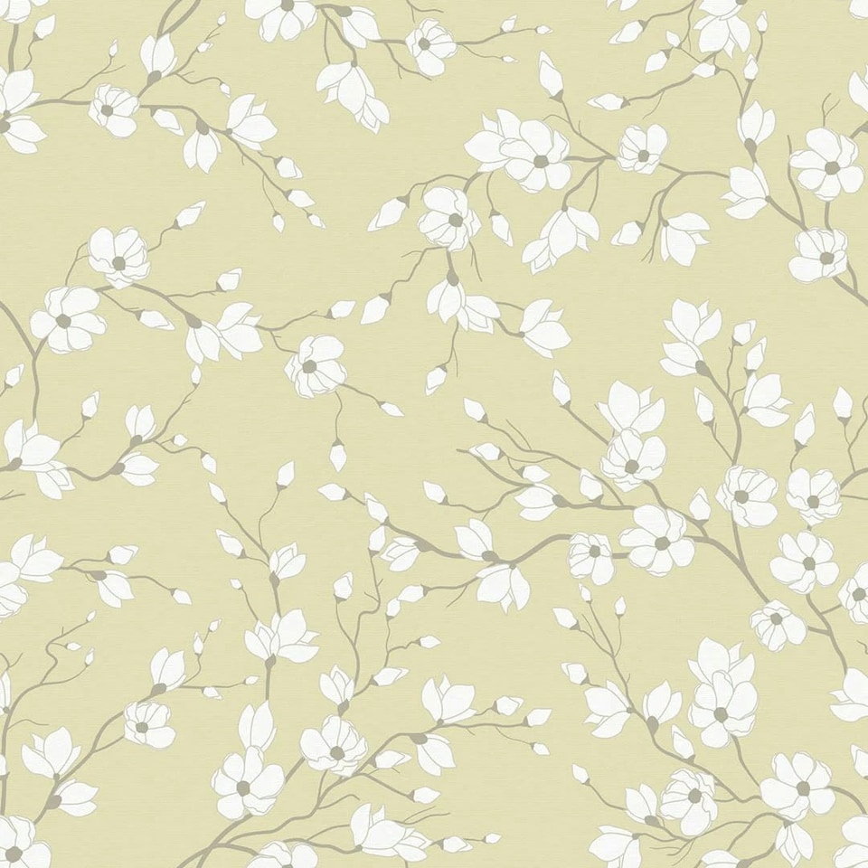 Sample of Spring Blossom Wallpaper in Yellow Multi
