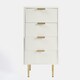 image 1 of OHS 4 Drawer Modern Ribbed Office Side Bedroom Nightstand Bedside Table - White