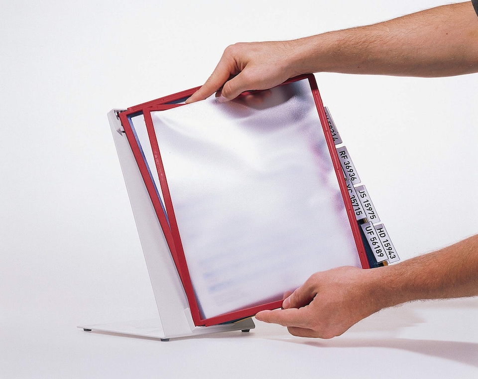 image 1 of Durable VARIO TABLE 10 Display Panel Desk Stand | 10 Panels | A4 Colour Coded