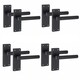 image 1 of Golden Grace 4 Pairs Victorian Straight T-Bar Door Handles Latch in Matt Black Finish - 120mm x 40mm Backplate Black