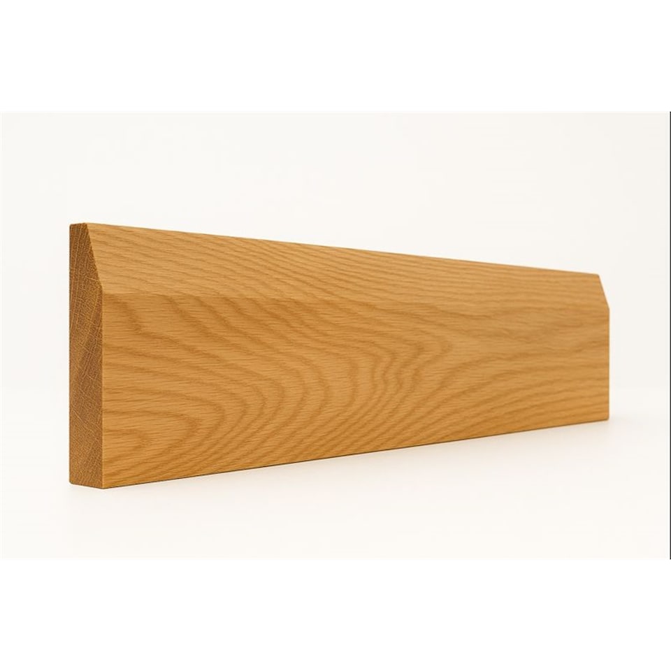 image 1 of Chamfered European Oak Skirting Board (Unoiled) - 197mm (H) x 19mm (T) x 2400mm (L) - (Pack Of 15)