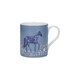 image 1 of KitchenCraft Fine Bone China Woodcut Horse 250ml Can Mug | Blue