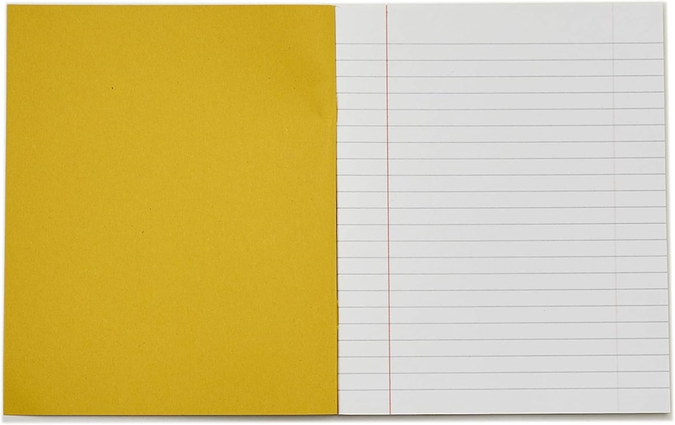 image 1 of Rhino 48 Page 8mm Lined with Margin Exercise Book Yellow 8 x 6.5in 10 Pack