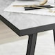 image 4 of Furniturebox Carson White Marble Effect Square Dining Table & 2 Navy Pesaro Black Leg Chairs