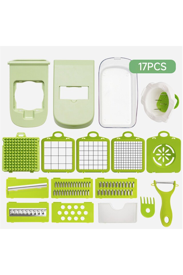 image 1 of Living and Home 17 in 1 Multi-functional Vegetable Chopper | Green