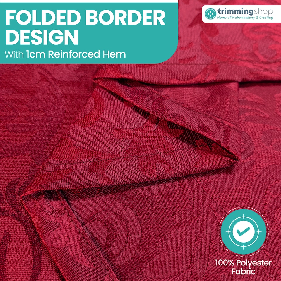 image 1 of Round Damask Table Cloth, Circular Linen Table Cover - 90 Inch