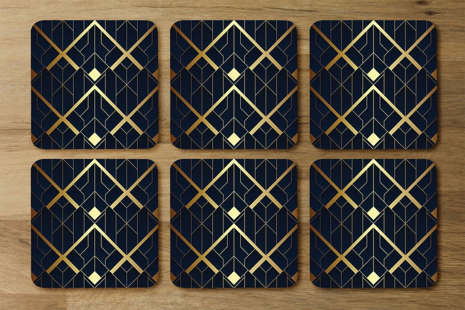 image 1 of luxury gold art deco (Coaster)